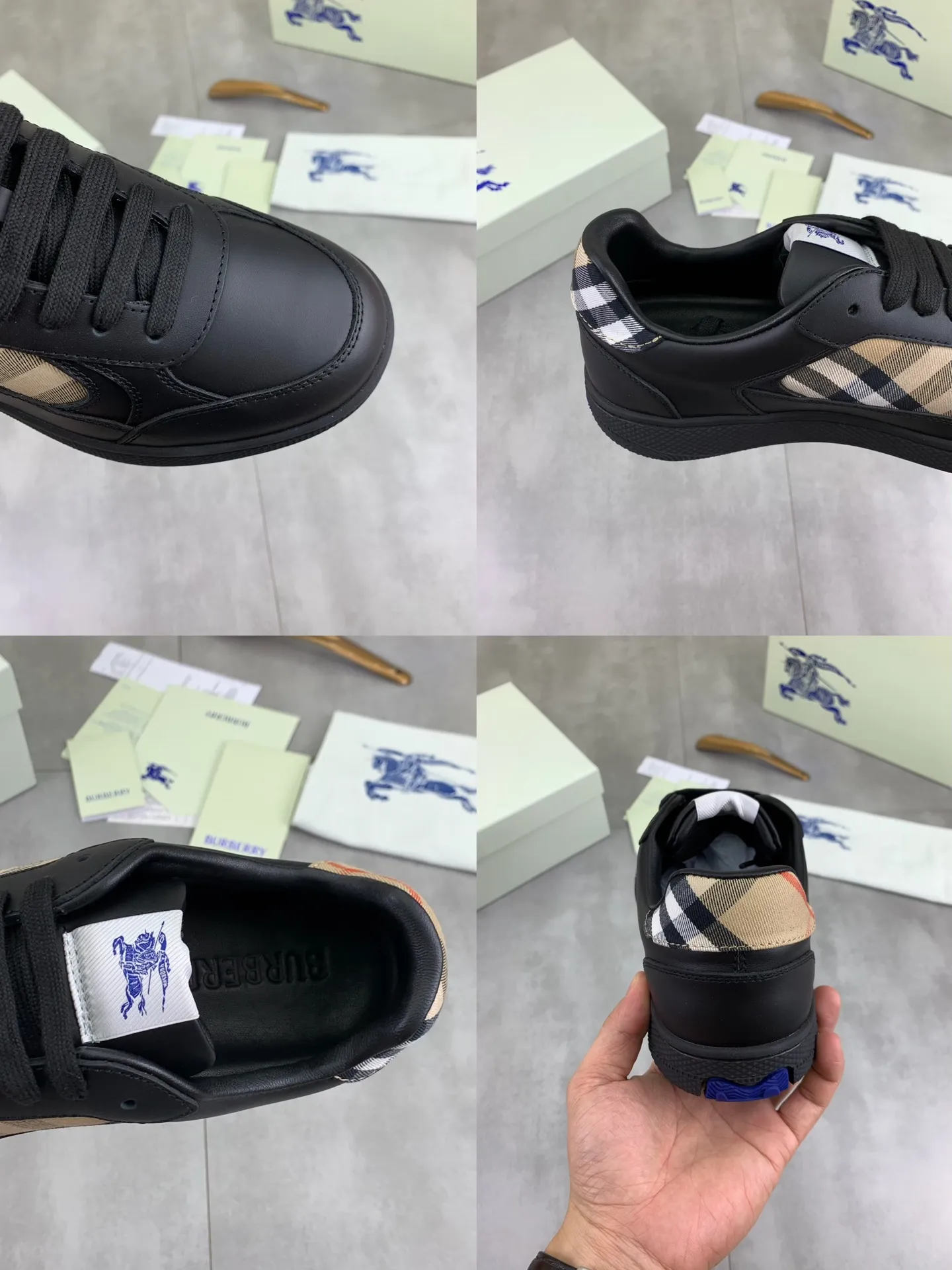 Factory price P640 [BURBERRY] Burberry - High-end quality original order (couples 🧑‍🤝‍🧑 style) - Upper: imported 🔝 original material - Lining: cowhide lining, feet; water-dyed cowhide - Outsole: ultra-light TPR rubber; two-color molded outsole - Super high quality control, fine workmanship: highlighted (high-end, extravagance, grade) -Size: 35-46 (male 38 46 Female 35 40 can be customized)·Color: Multiple colors available